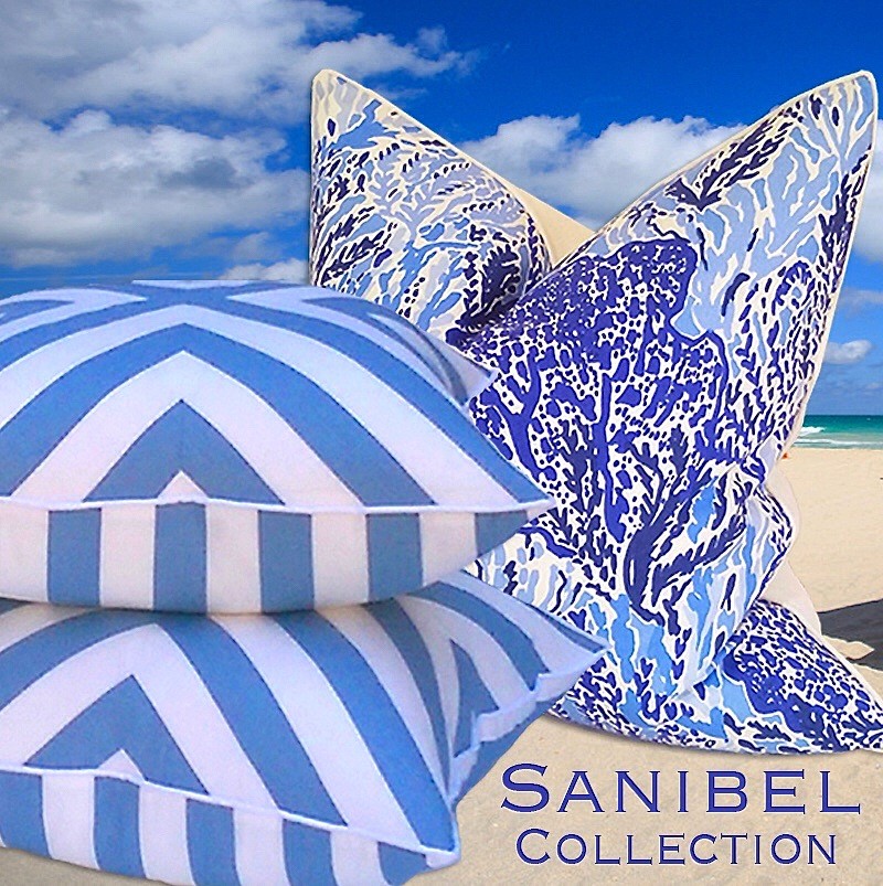 SANIBEL COLLECTION PALMETTO LUMBAR PILLOW / SEERSUCKER