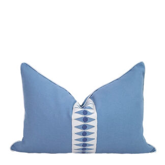 BACKGAMMON LUMBAR PILLOW IN DENIM