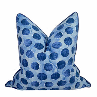modish polka dot blue pillow