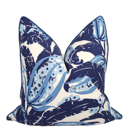 CHARLESTON COLLECTION BLU BROMELIAD PILLOW