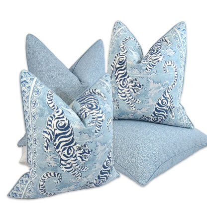 BISCAYNE COLLECTION BONGOL TIGER PILLOW / BLUE - Image 3