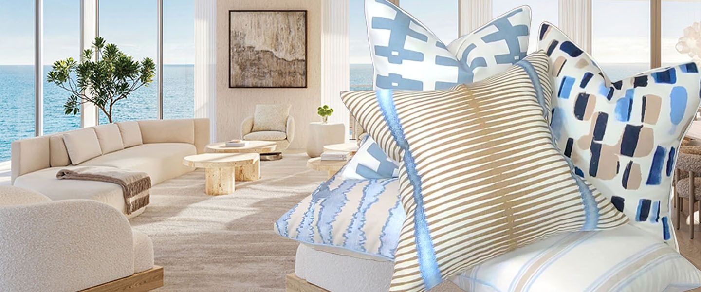 The Caramel by the Sea Pillow Collection