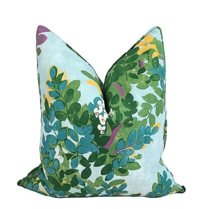 central park pillow in blue green