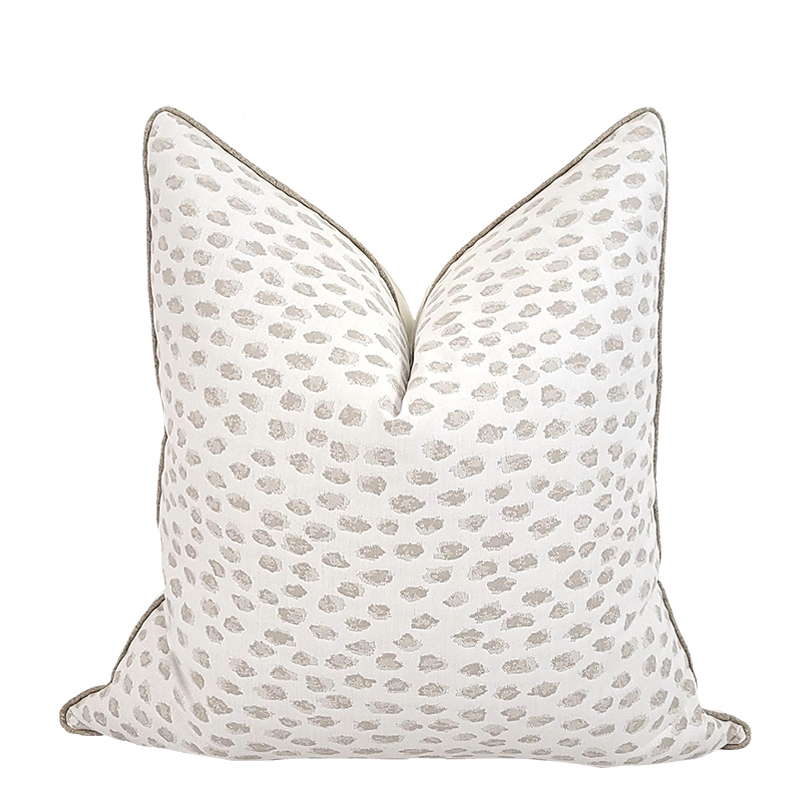 White Throw Pillow, Solid with Polka Dots