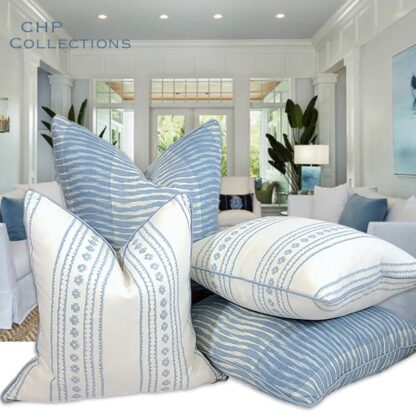 NANTUCKET COLLECTION CATO STRIPE PILLOW /  POWDER BLUE - Image 4