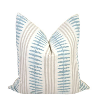 AQUA FERN STRIPE PILLOW