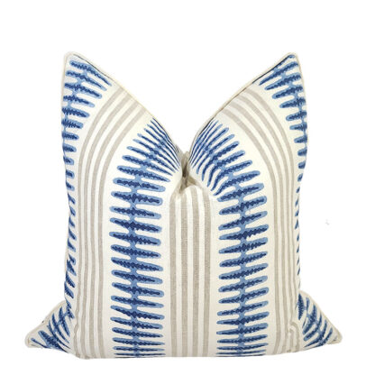 BLUE FERN STRIPE PILLOW