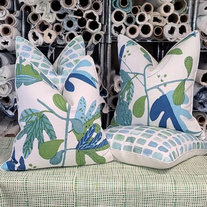 CHARLESTON COLLECTION FIG PILLOW / BLUE - GREEN - Image 3