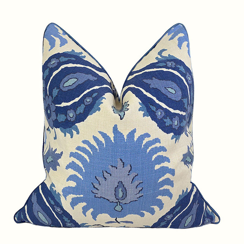 KASHMIRI PILLOW IN BLUE-SAPPHIRE