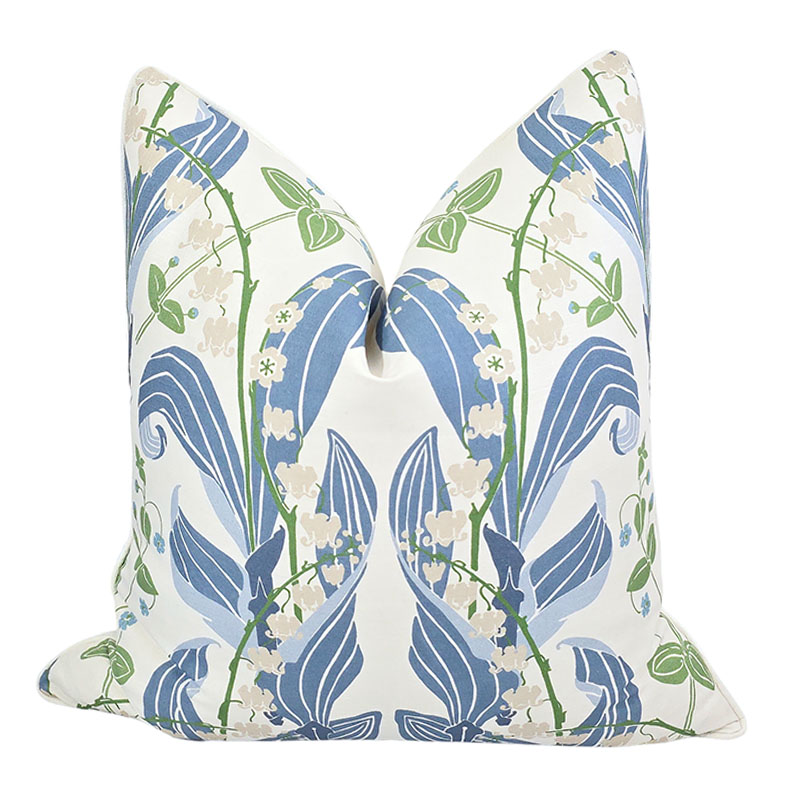 LILY OF THE VALLEY PILLOW IN BLUE