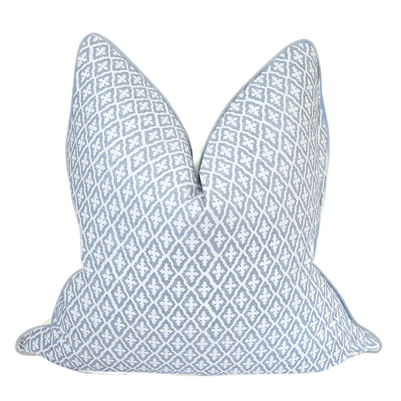 LINDSEY PILLOW IN FROST BLUE