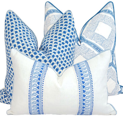SANIBEL COLLECTION PAISLEY EMBROIDERED LUMBAR PILLOW / 3 SIZES - Image 2