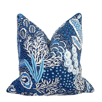 blue coral reef pillow