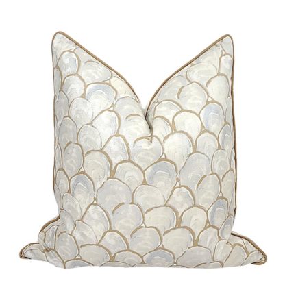 PALM BEACH COLLECTION OYSTER SCALLOP PILLOW / CAPIZ