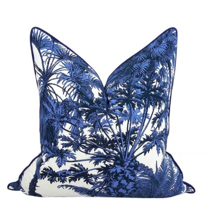 JUPITER ISLAND COLLECTION PALM GARDEN PILLOW COVER / MARINE