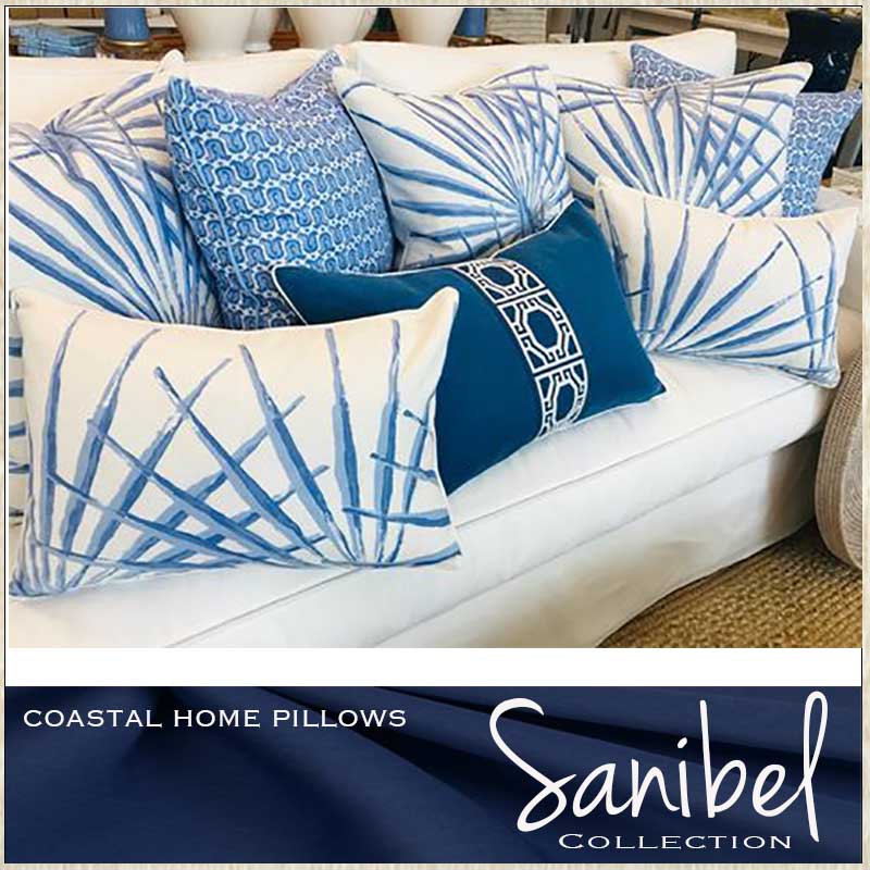 SANIBEL COLLECTION PALMETTO LUMBAR PILLOW / SEERSUCKER