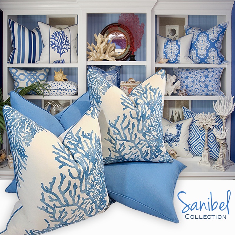 SANIBEL COLLECTION PALMETTO LUMBAR PILLOW / SEERSUCKER