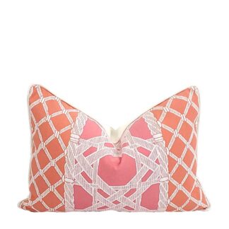 TRELLIAGE LUMBAR PILLOW IN PINK AND SALMON