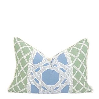 TRELLIAGE LUMBAR PILLOW IN SKY AND KIWI