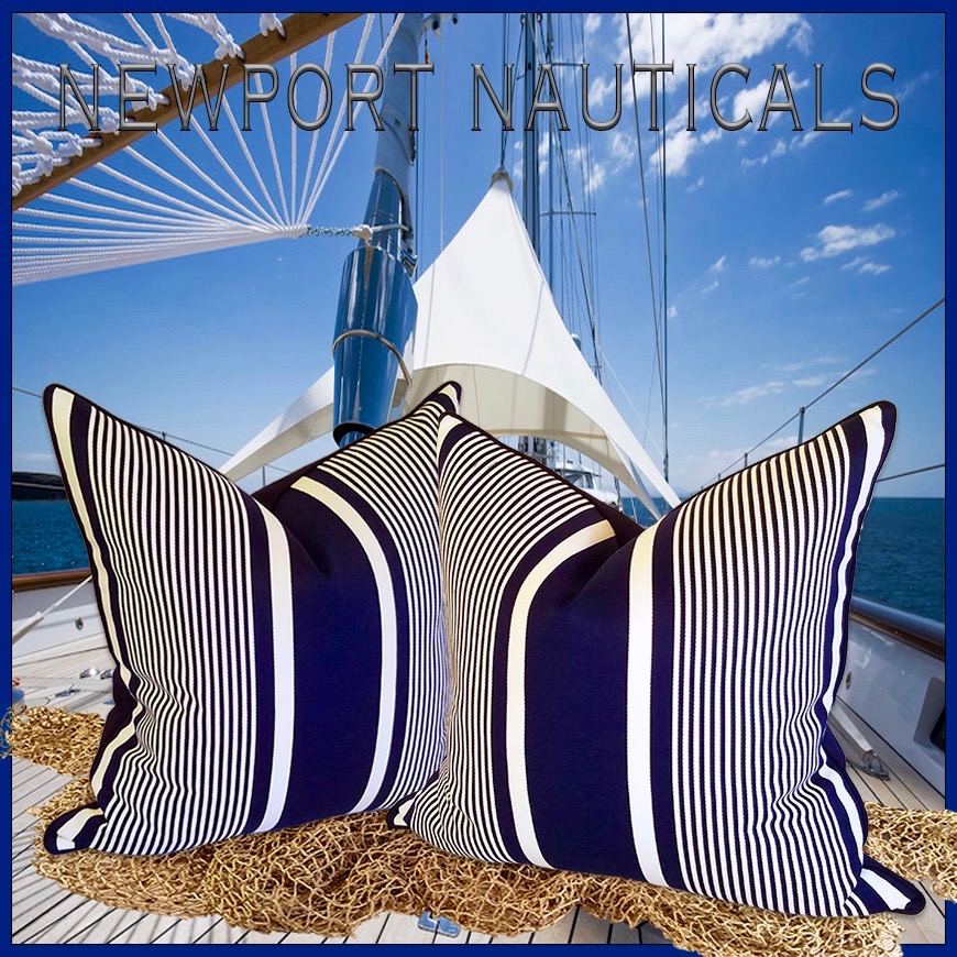 NEWPORT COLLECTION YACHT STRIPE PILLOW