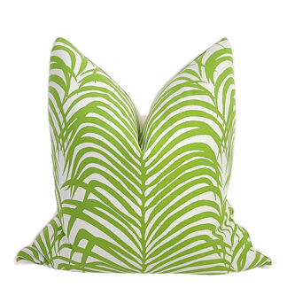 TROPICAL ZEBRA PALM LEAF PILLOW