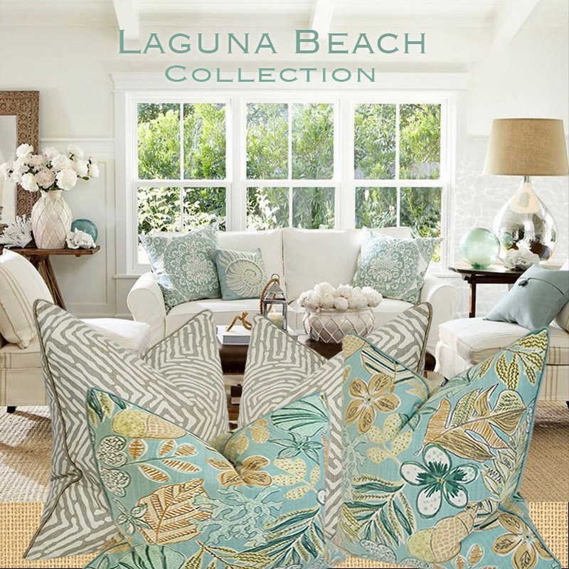 Small Coastal Villa Decorative Pillow