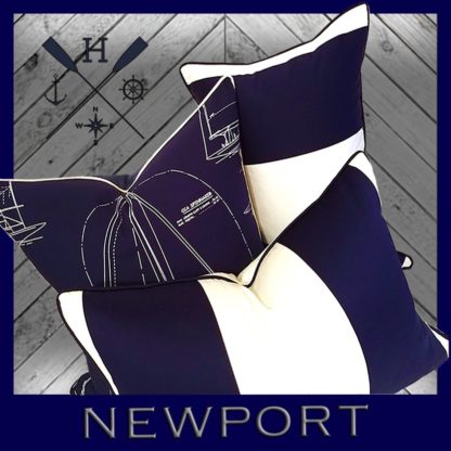 NEWPORT COLLECTION BLUE SPINNAKER PILLOW COVER - Image 4