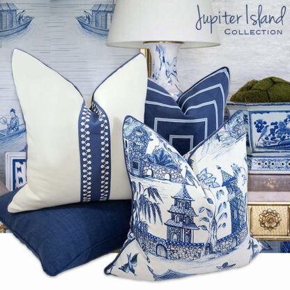 JUPITER ISLAND COLLECTION PERLA PILLOW / BLUE - 5 SIZES - Image 3