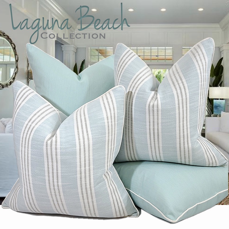 Aqua coastal hotsell throw pillows