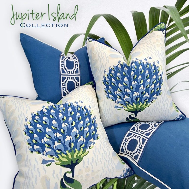 JUPITER ISLAND COLLECTION GATEHOUSE PILLOW / BERMUDA BLUE / ALL SIZES