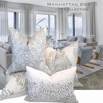 MANHATTAN BEACH COLLECTION  SURF BUBBLES PILLOW / MOONSTONE - Image 2