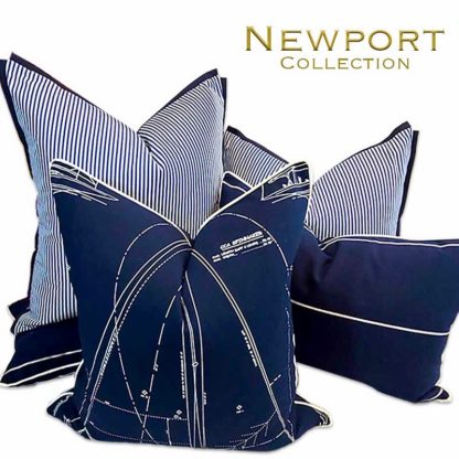 NEWPORT COLLECTION BLUE SPINNAKER PILLOW COVER - Image 3