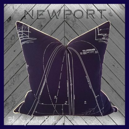 NEWPORT COLLECTION BLUE SPINNAKER PILLOW COVER - Image 6