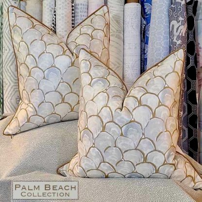 PALM BEACH COLLECTION OYSTER SCALLOP PILLOW / CAPIZ - Image 2