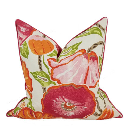 PALM BEACH COLLECTION POINCIANA PILLOW COVER / IVORY