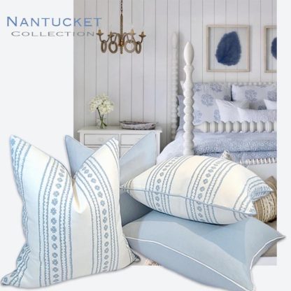 NANTUCKET COLLECTION CATO STRIPE PILLOW /  POWDER BLUE - Image 3