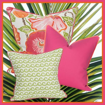 PALM BEACH COLLECTION POINCIANA PILLOW COVER / IVORY - Image 3